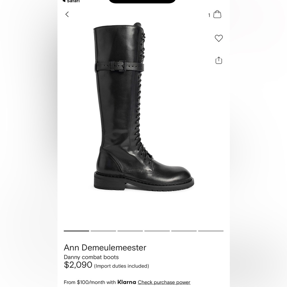 Ann Demeulemeester Danny Black Leather Lace-Up Combat Boots-37 - Picture 11 of 13